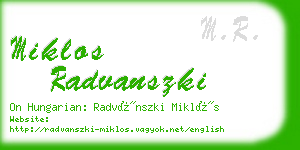 miklos radvanszki business card